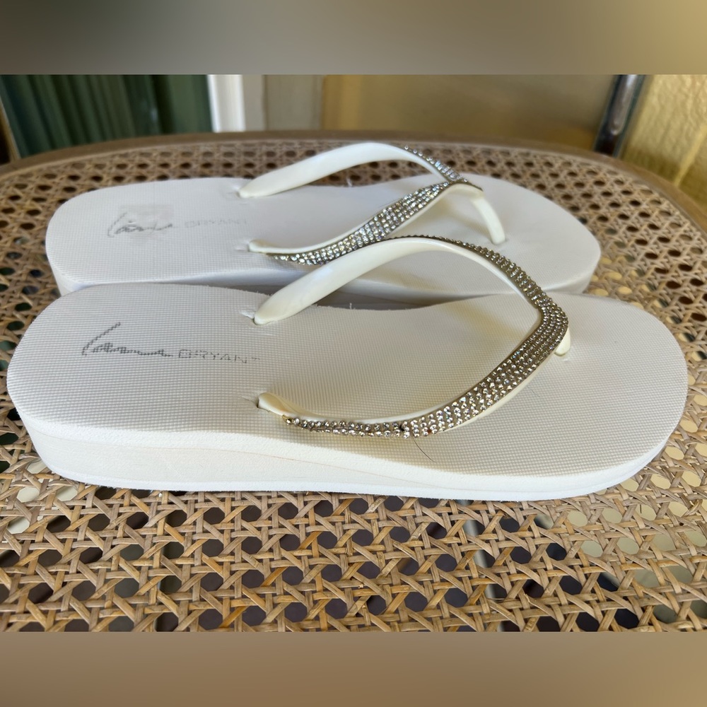 White Bling Lane Bryant Sandals size 10